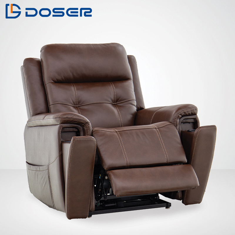 Heavy Equipment Lift - DOSER Modern Tri-motor Leather Recliner Sofa